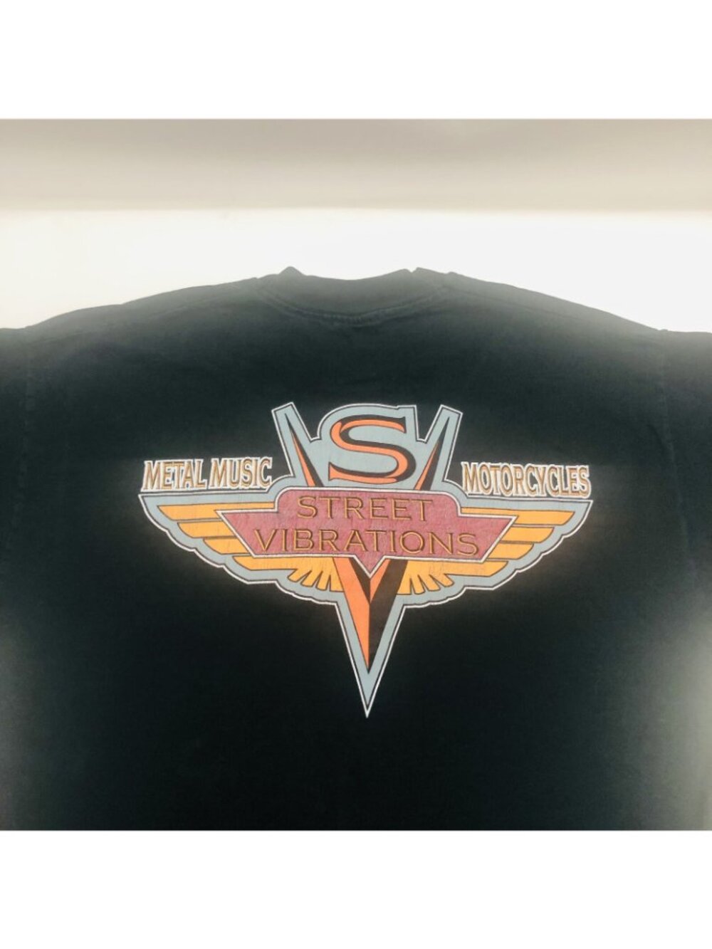 Street Vibrations Motorcycles Metal Music Black Biker Reno T Shirt Mens Size XL - Picture 10 of 11
